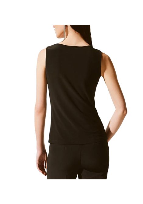 Top Joseph Ribkoff donna 243757S25 Nero girocollo senza maniche tessuto a rete trasparente strass JOSEPH RIBKOFF | Top | 243757S2511